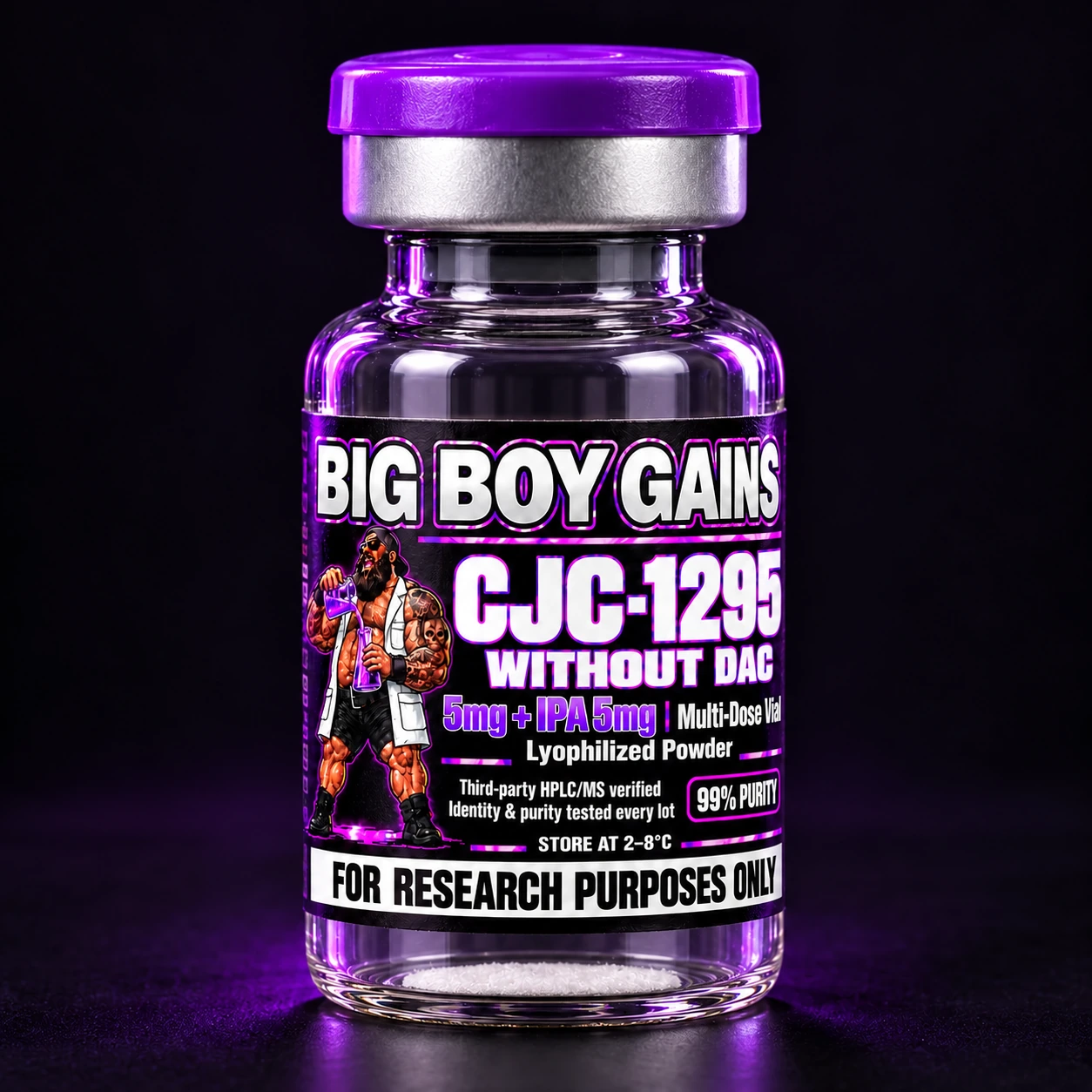 CJC-1295 without DAC and Ipamorelin bottle with original Big Boy Gains label